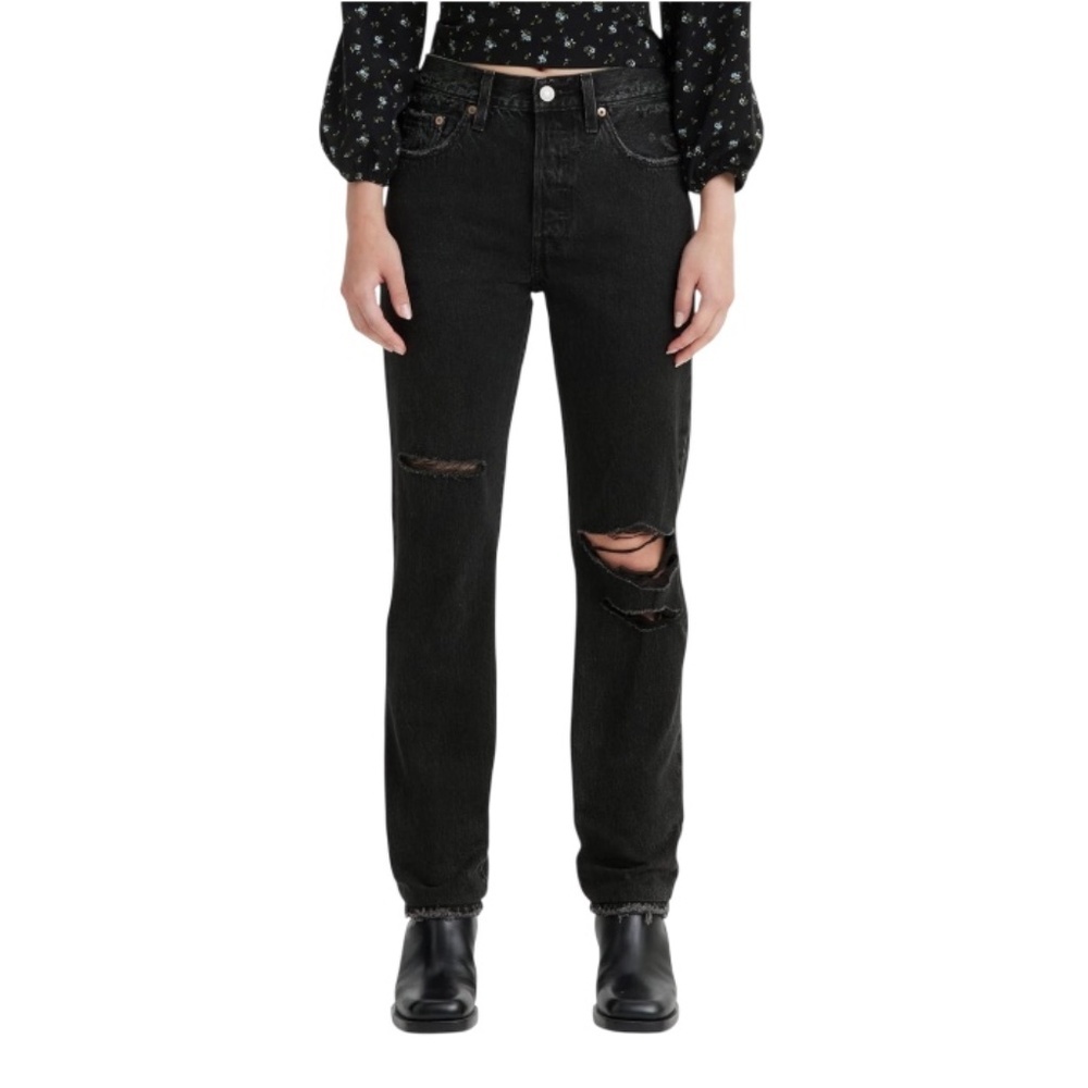 Levi's Womens 501 Original Fit Jeans in Winona Forever distressed button fly 26
